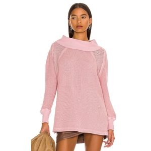 NWT Free people she's a keeper mock neck knit pullover sweater coral oversized